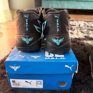 Puma Kids Sneakers - Black with Blue Accents